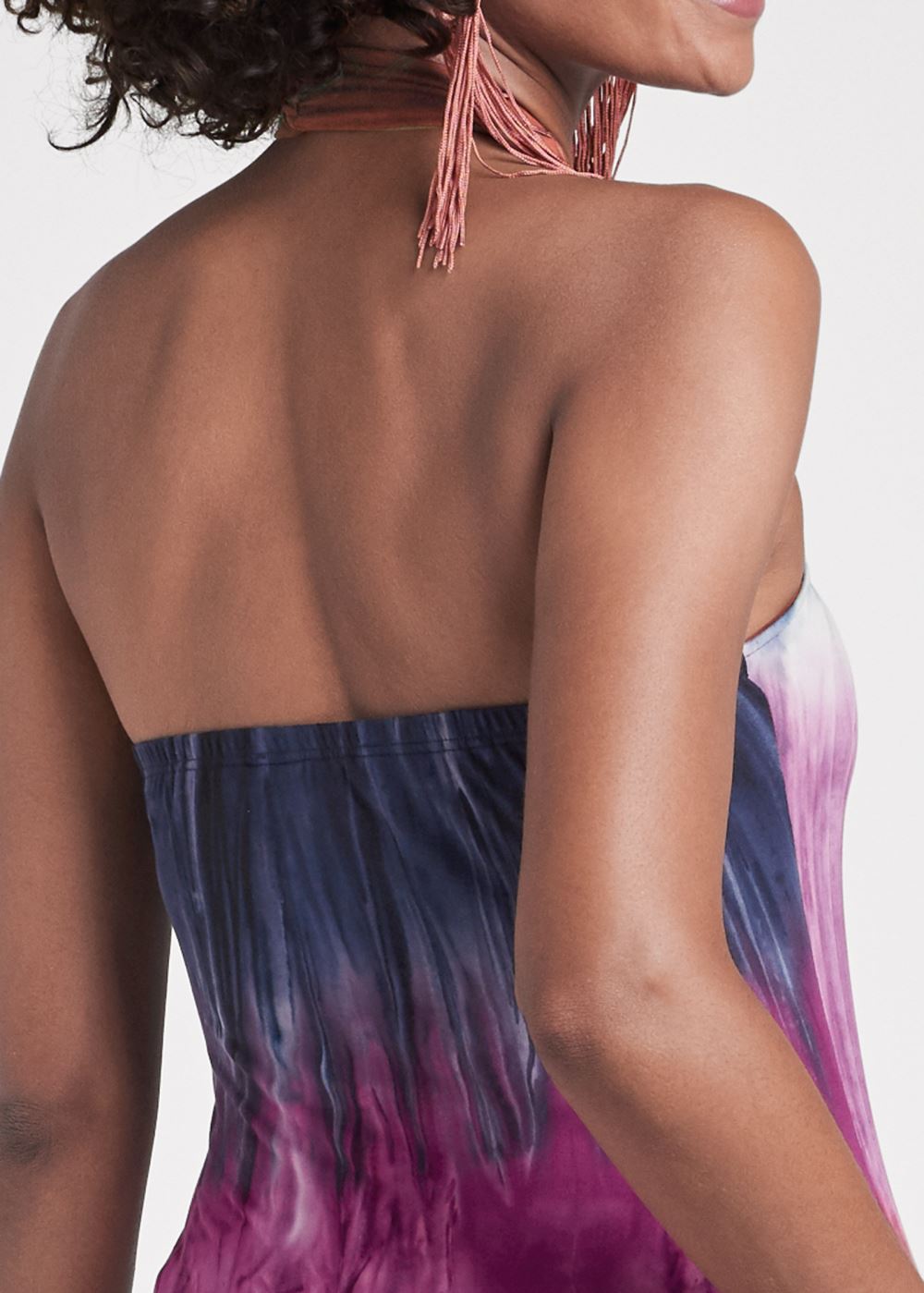Venus Tie Dye Cross Neck Maxi Top in Purple Multi