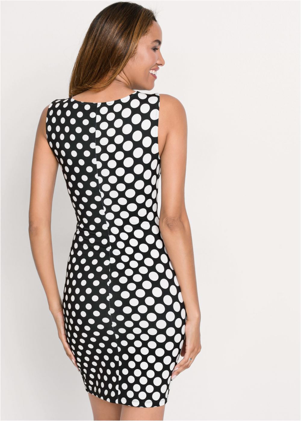 Venus Polka-Dot Bodycon Dress - Black & White