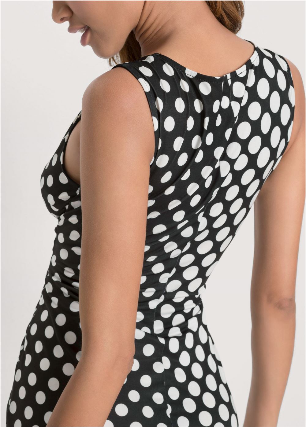 Venus Polka-Dot Bodycon Dress - Black & White