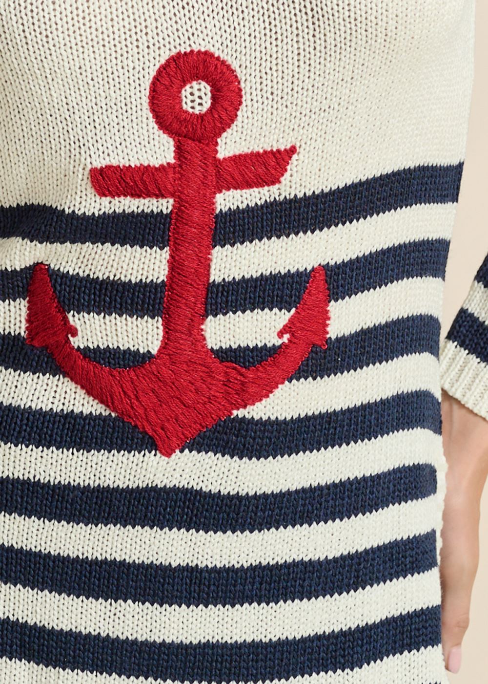 Venus VENUS | Anchor Crew Neck Sweater in White Multi