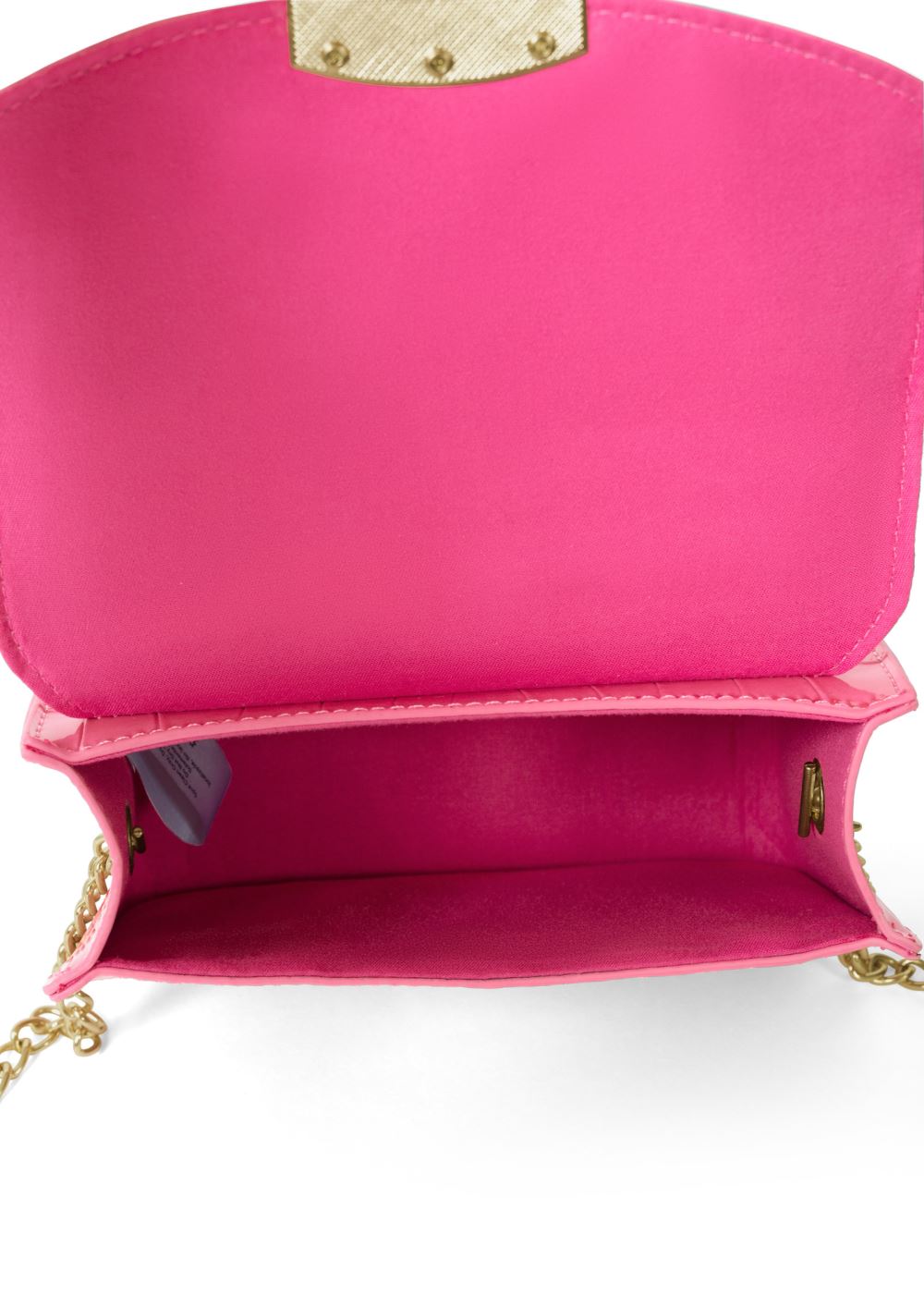 Venus Mini Chain Croc Crossbody in Pink Multi