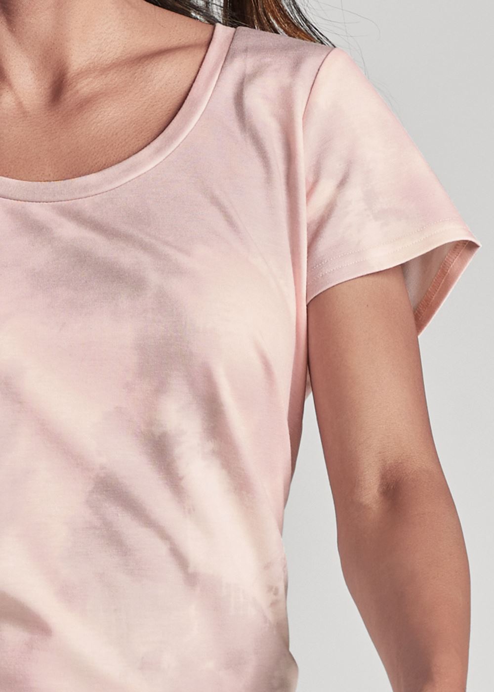 Venus Sand Dune Tie-Dye Back-Tie Top in Blush Multi