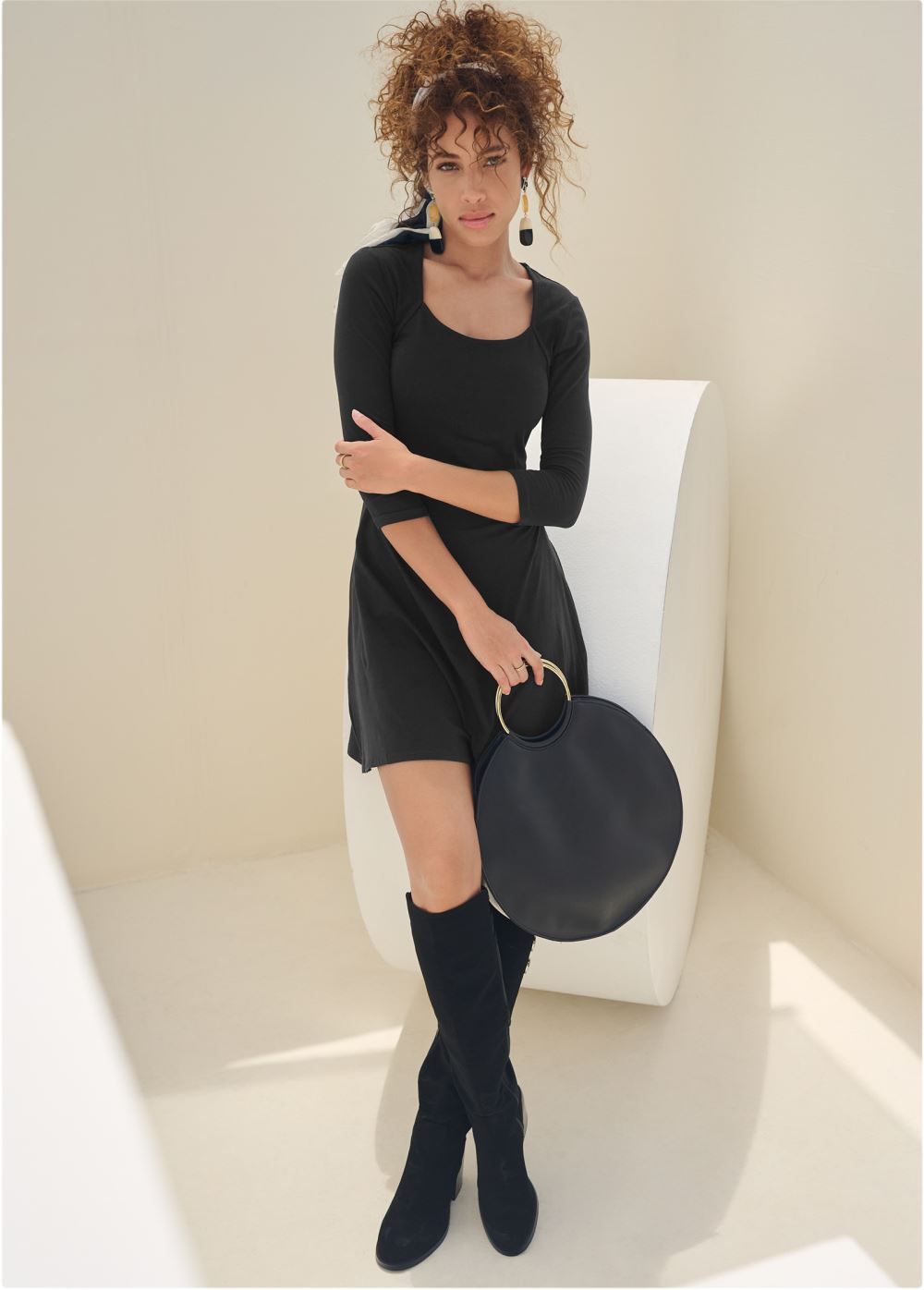 Venus Fit And Flare Dress - Black