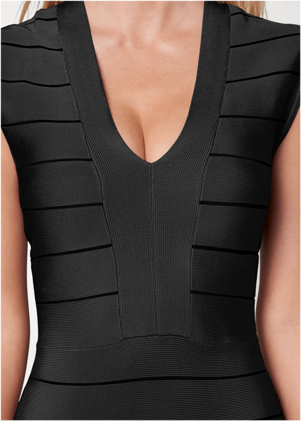 Venus Bandage Fringe Dress - Black