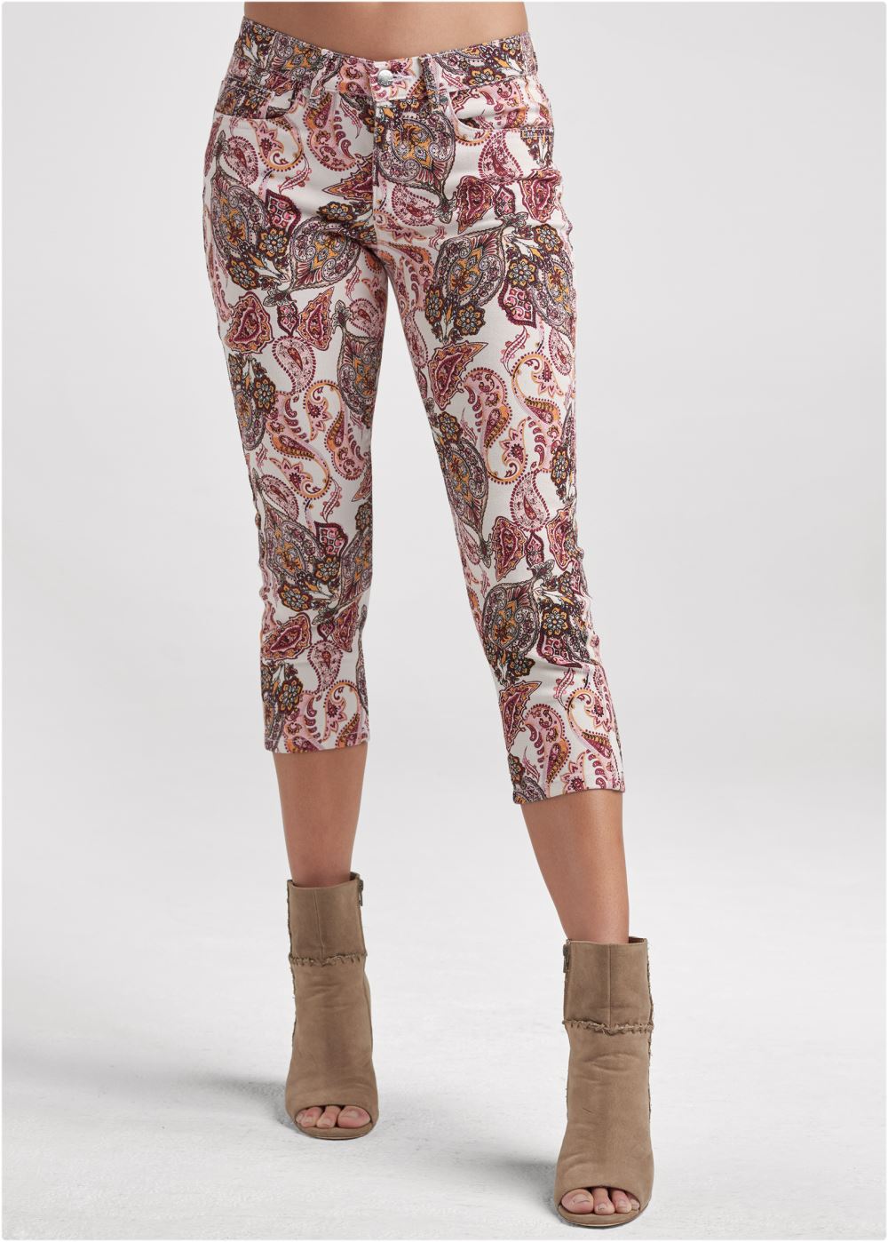Venus Capri Jeans in Blush Multi
