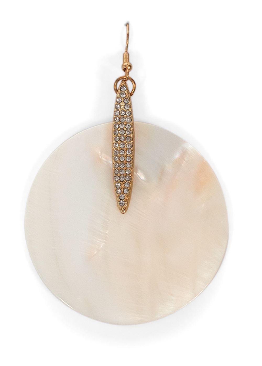 Venus Mother Of Pearl Earrings in Beige