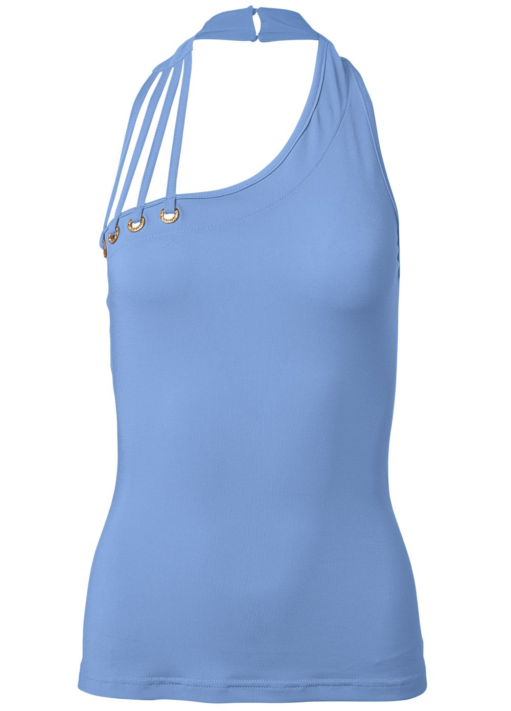 Venus One-Shoulder Strappy Top in Light Blue