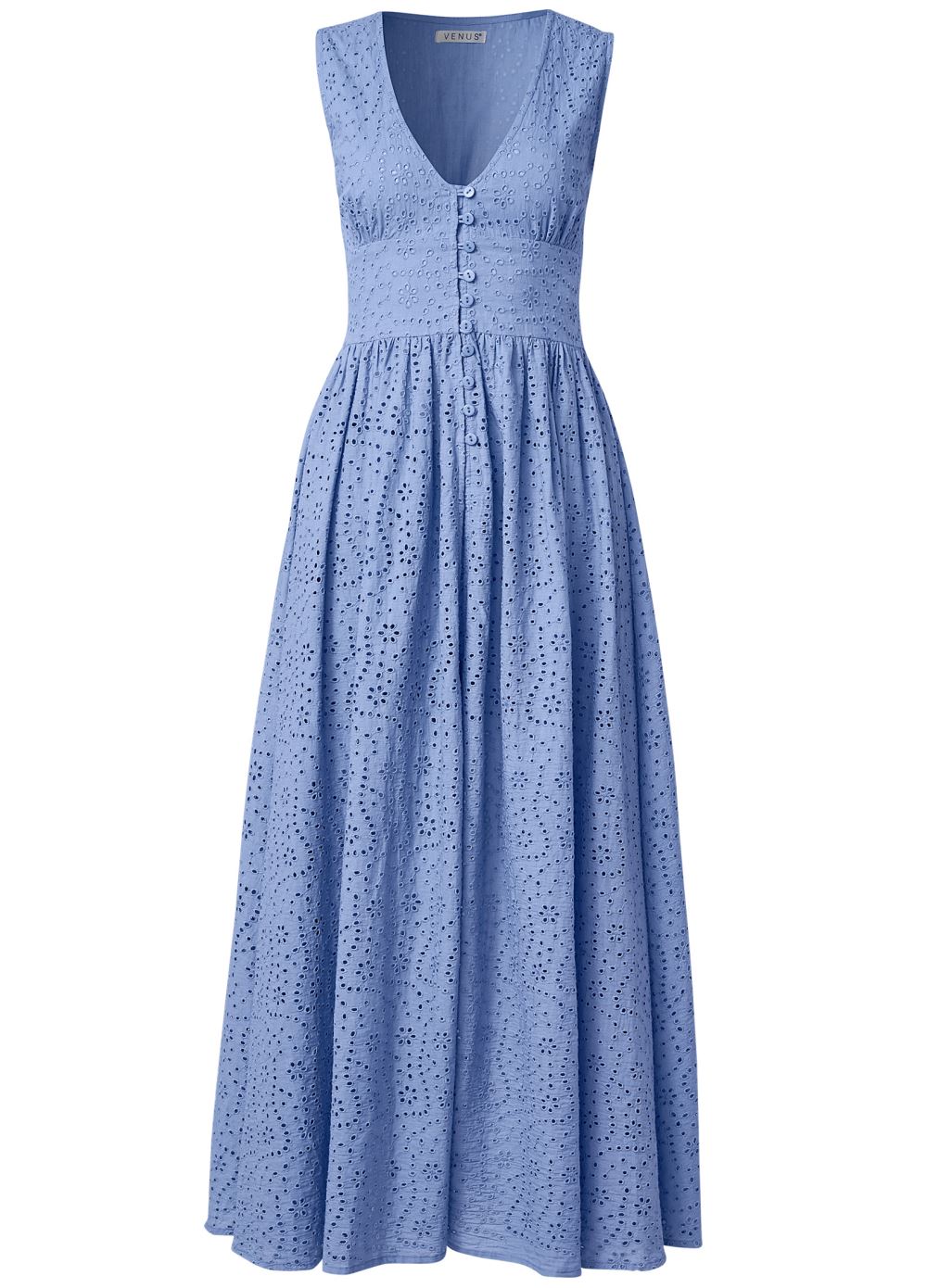 Venus Eyelet Maxi Top in Periwinkle
