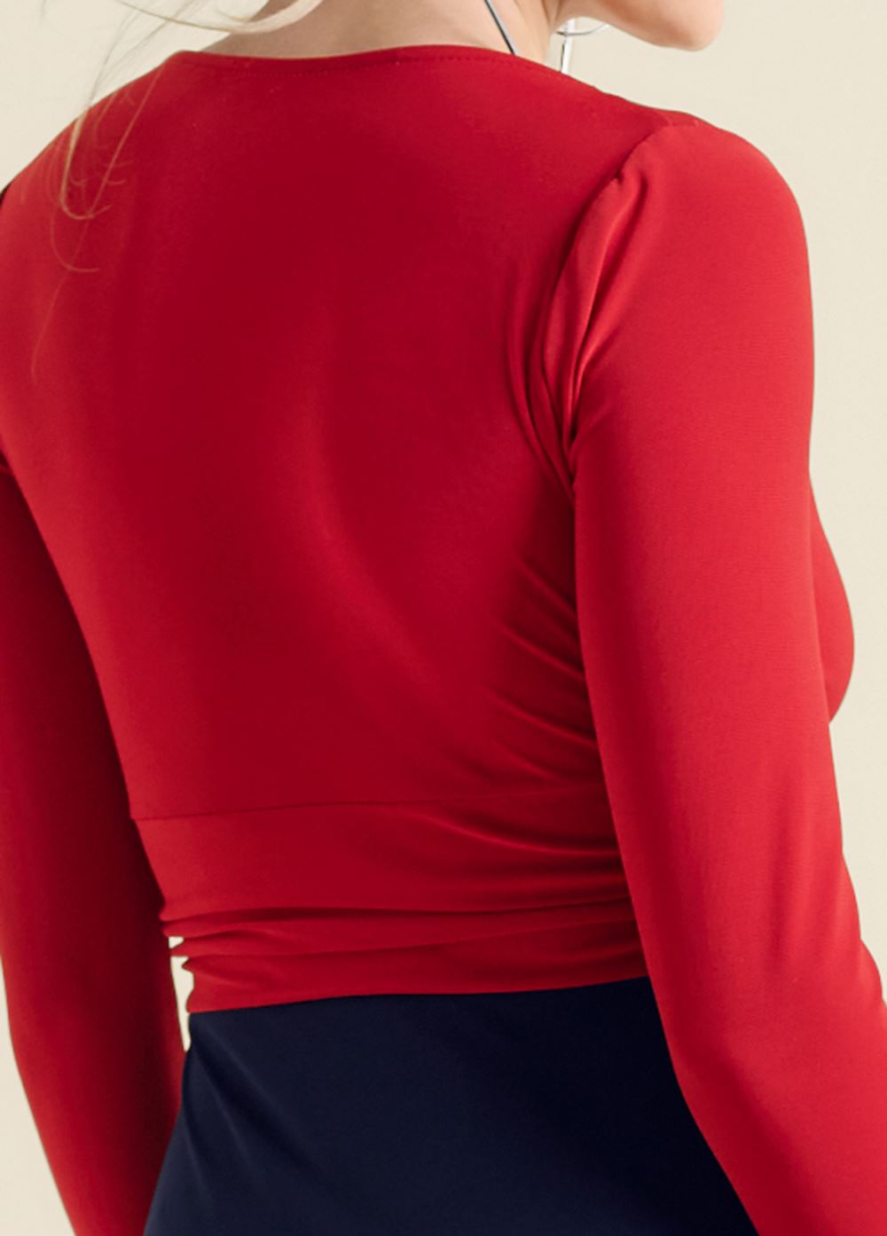 Venus Color Block Bodycon Dress - Red And Blue