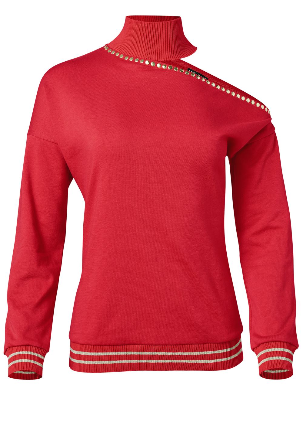 Venus Gold Studded Sweatshirt in Red