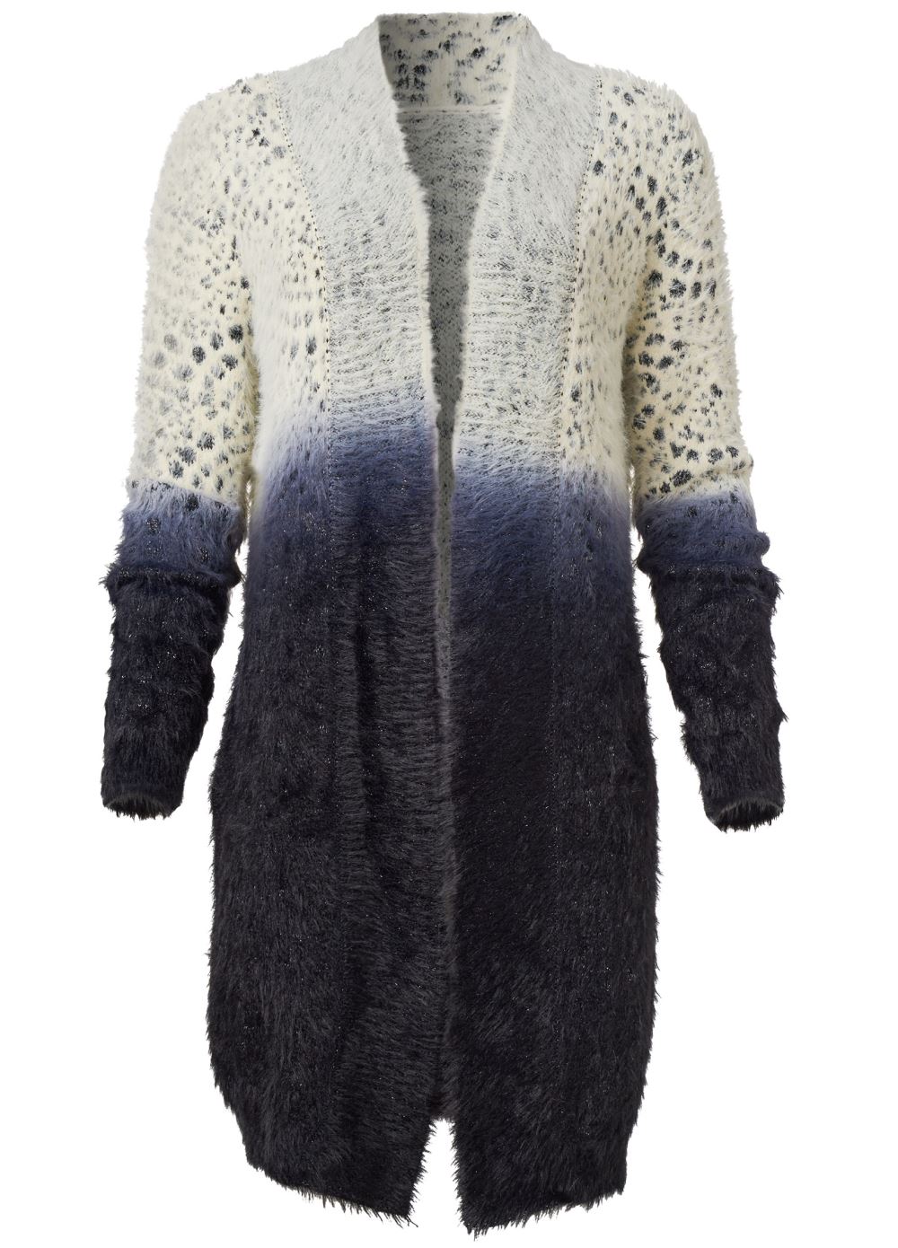 Venus VENUS | Ombre Eyelash Cardigan in White Multi