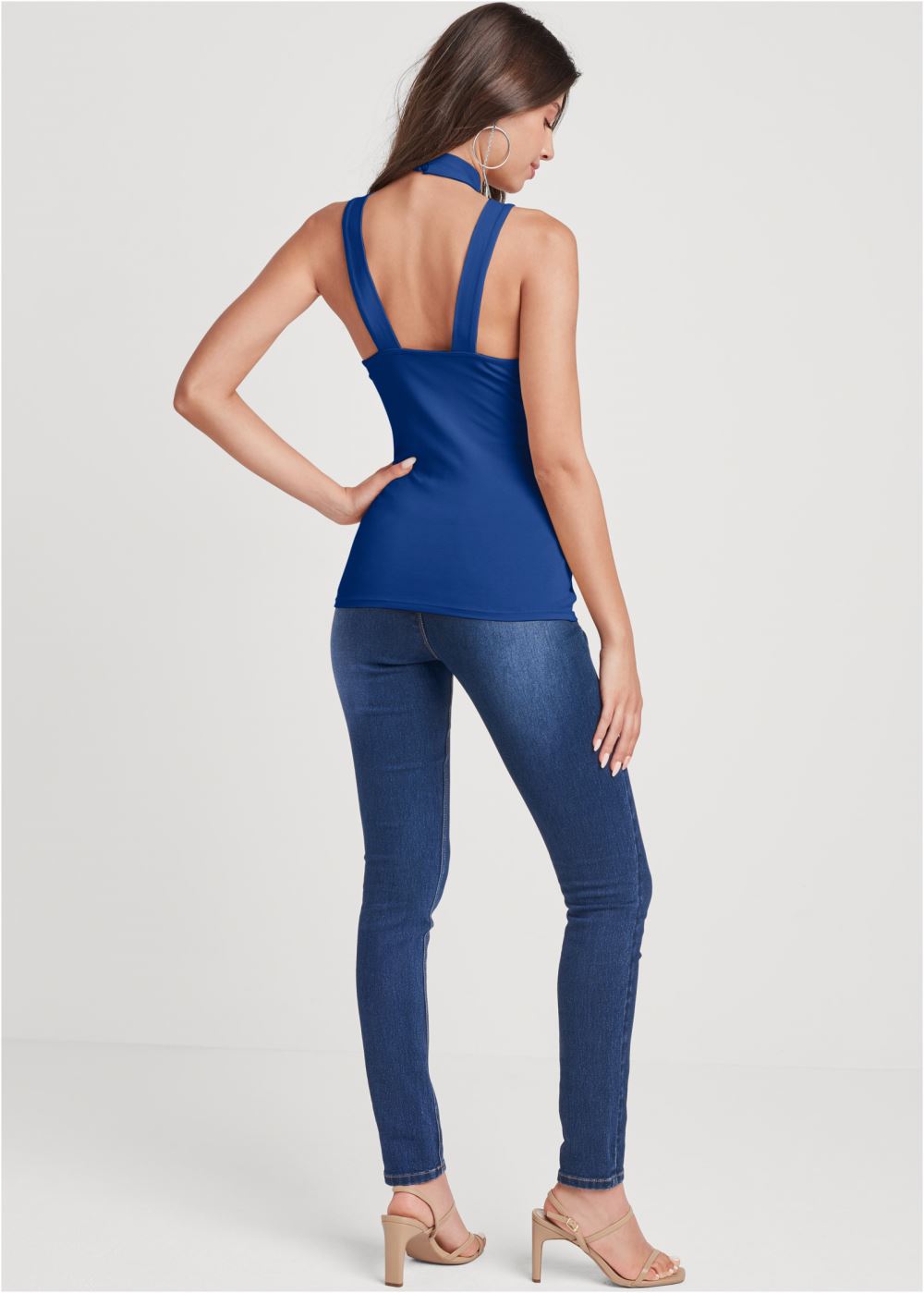 Venus Strappy Sleeveless Top in Blue