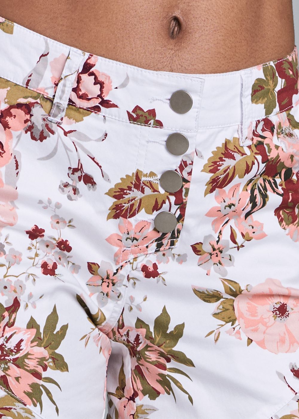 Venus Rolled Cuff Shorts - White Multi