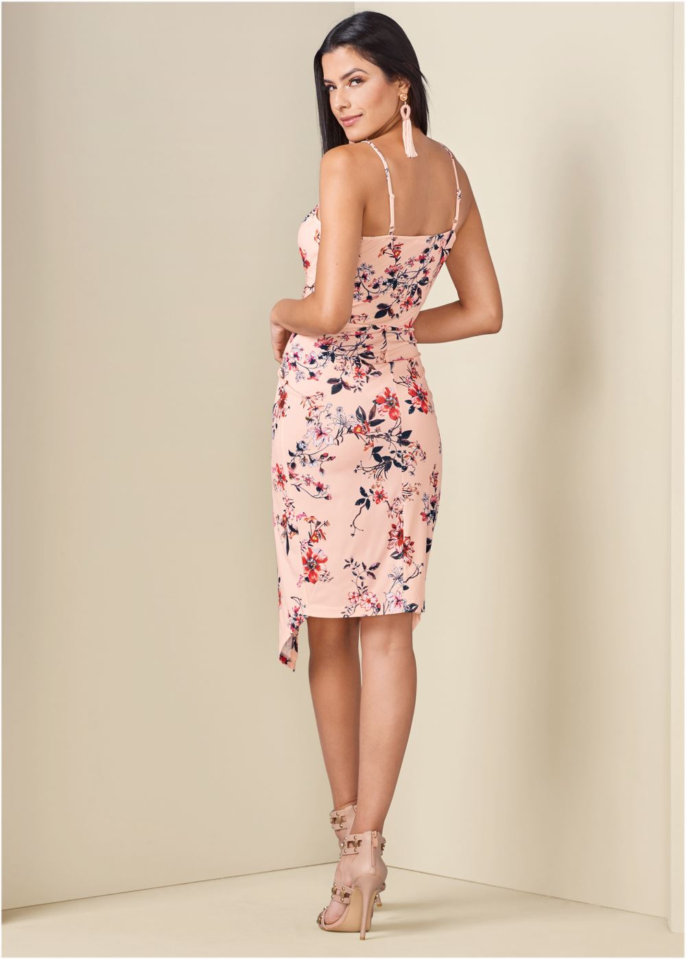 Venus Floral Print Dress - Pink Multi