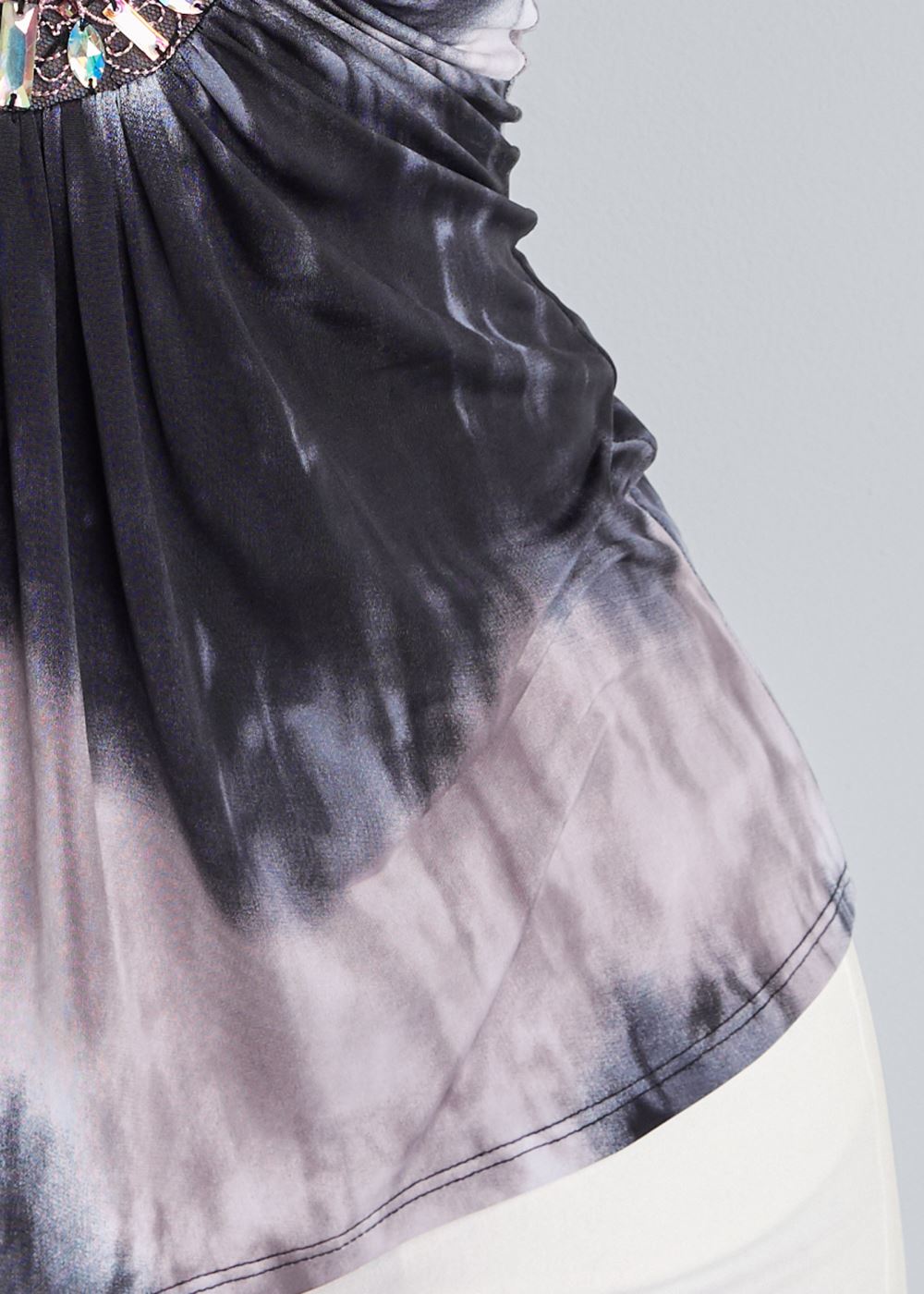 Venus Tie Dye Embellished Top in Black Multi