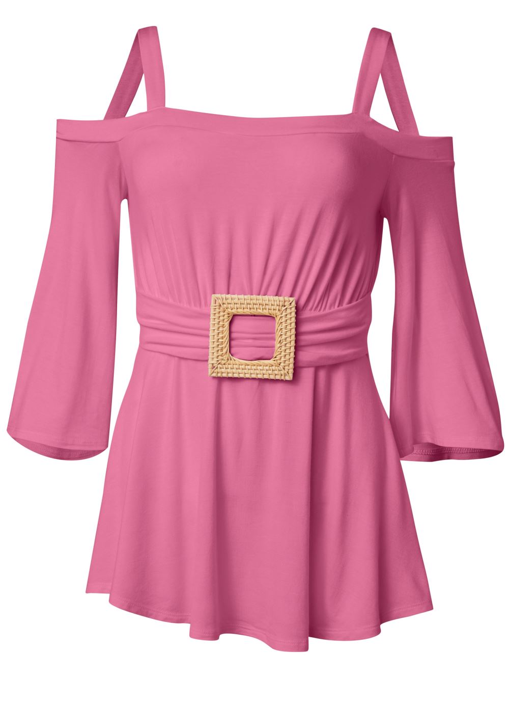 Venus Raffia Belt Top in Pink