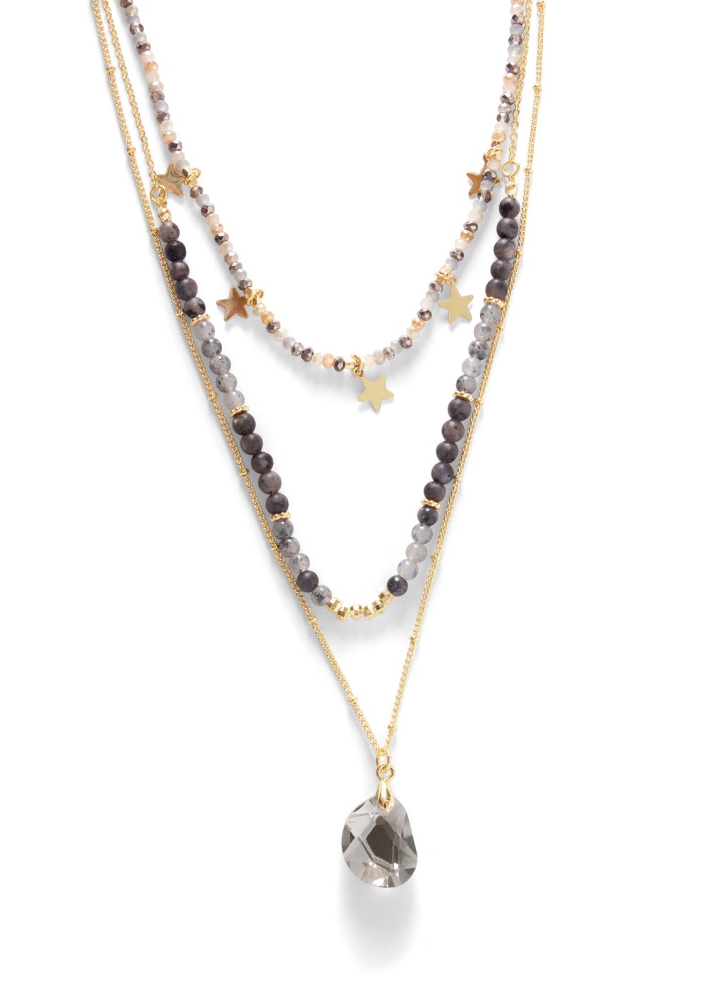 Venus Stars Stones Layered Necklace in Blue