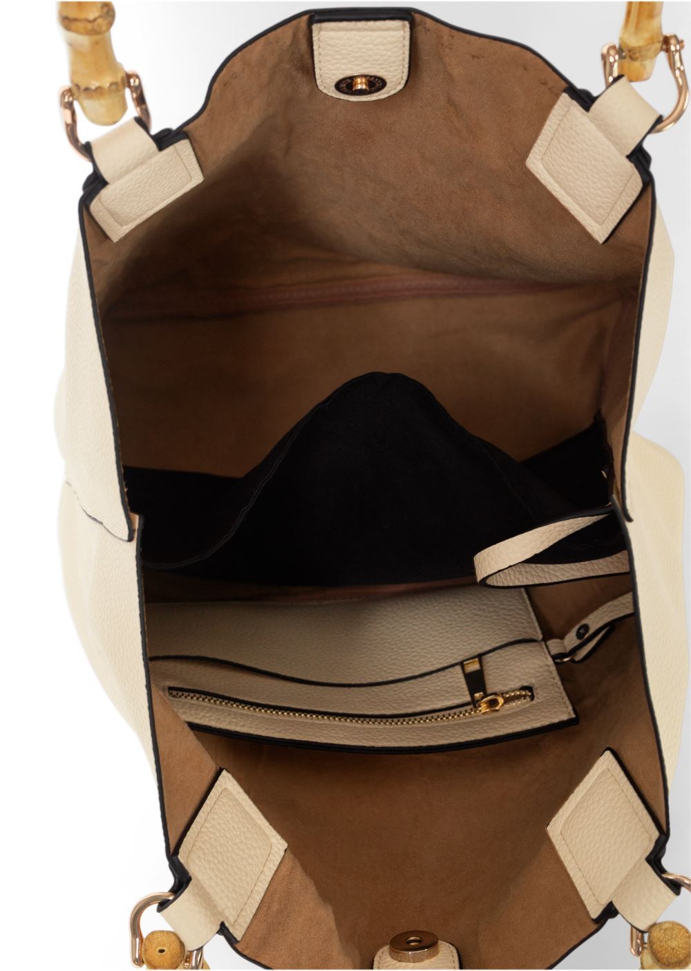 Venus Handbag With Bamboo Handles in Off White