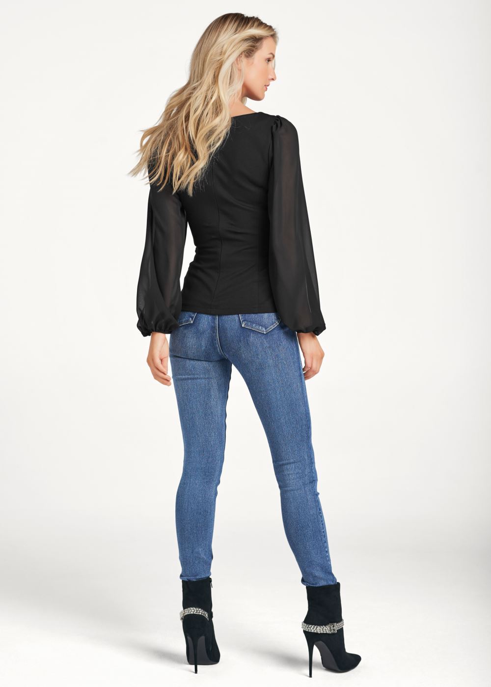 Venus Faux-Leather Mesh Top in Black