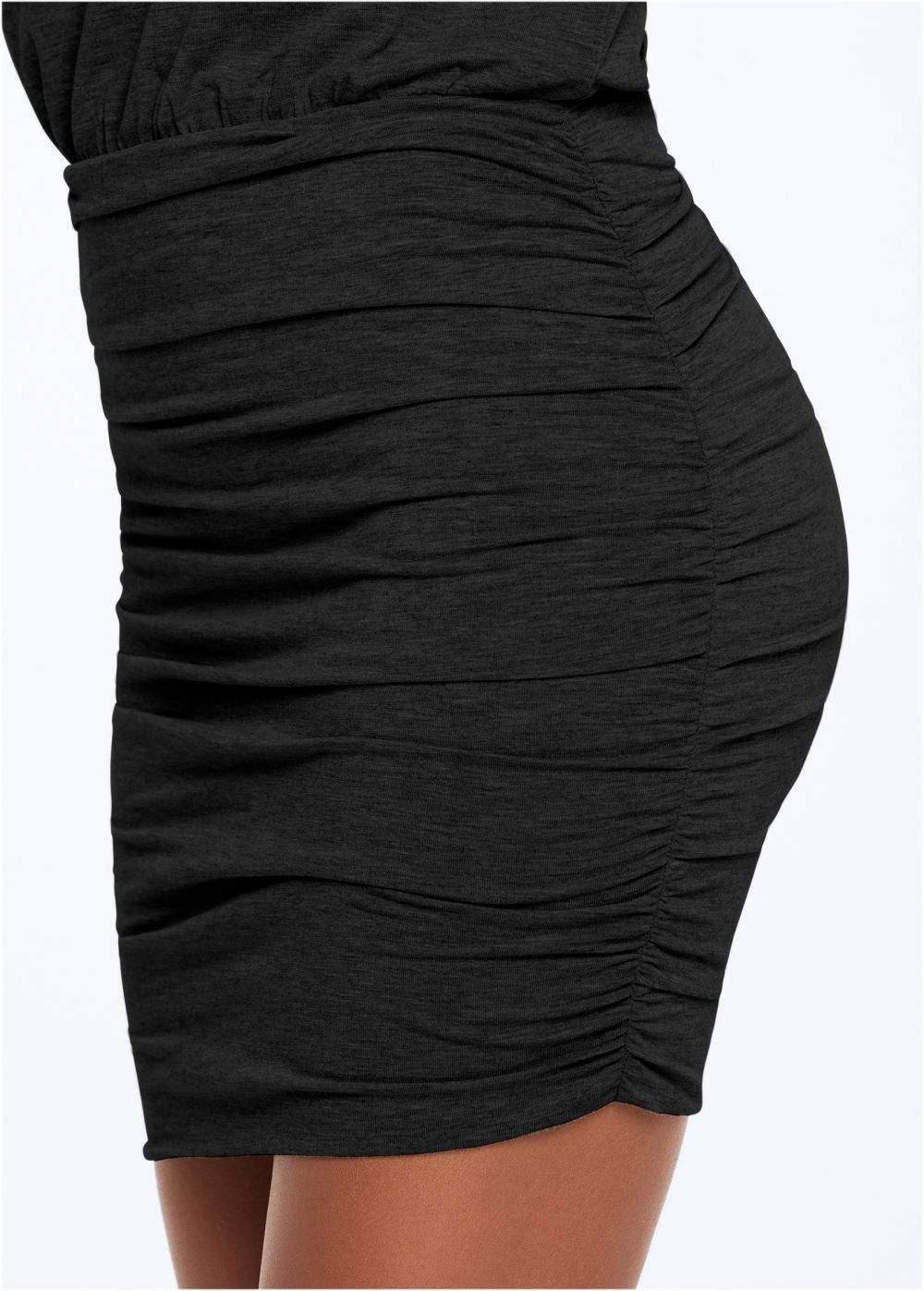 Venus Ruched Detail Dress - Black