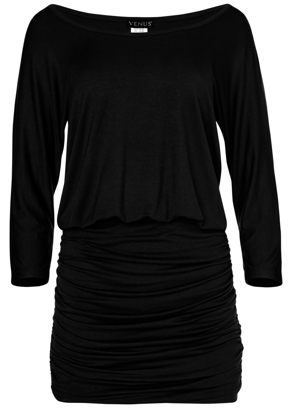 Venus Ruched Detail Dress - Black
