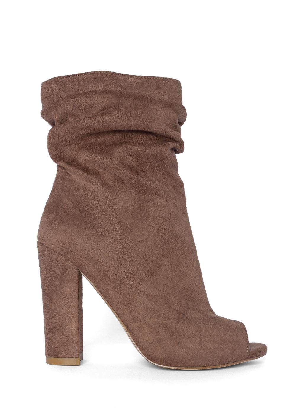 Venus Peep Toe Booties in Taupe