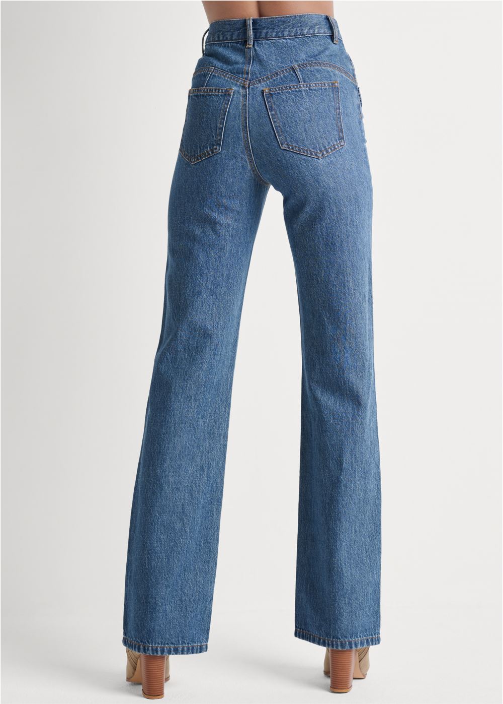 Venus Medium Wash BUTTON FLY RELAXED LEG JEANS