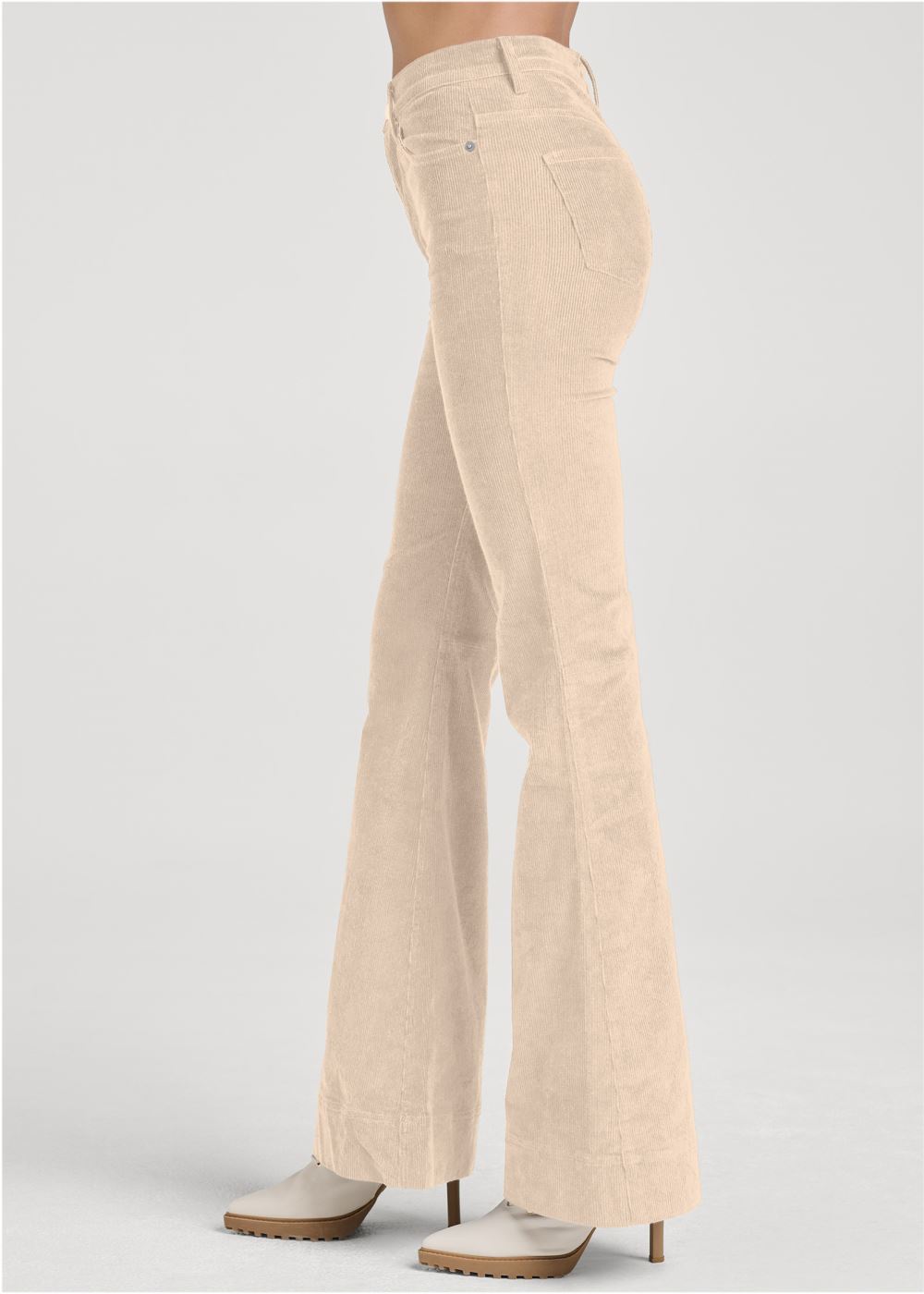Venus Corduroy Flared Pants in Cream