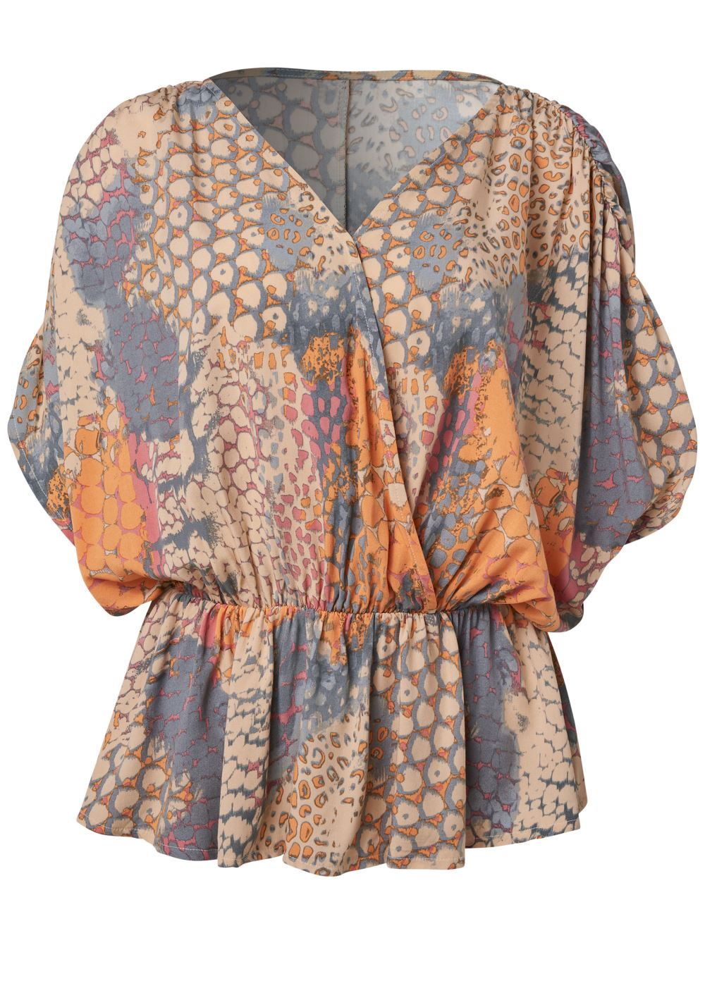 Venus Abstract Mirage Printed Top in Orange Multi
