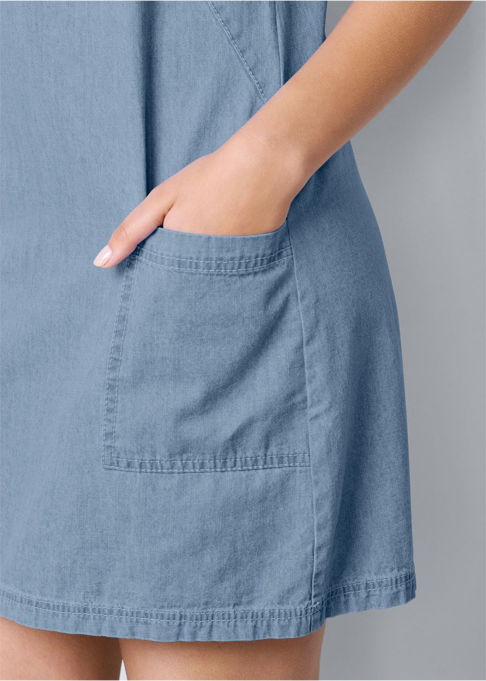 Venus Chambray Mini Dress - Light Wash