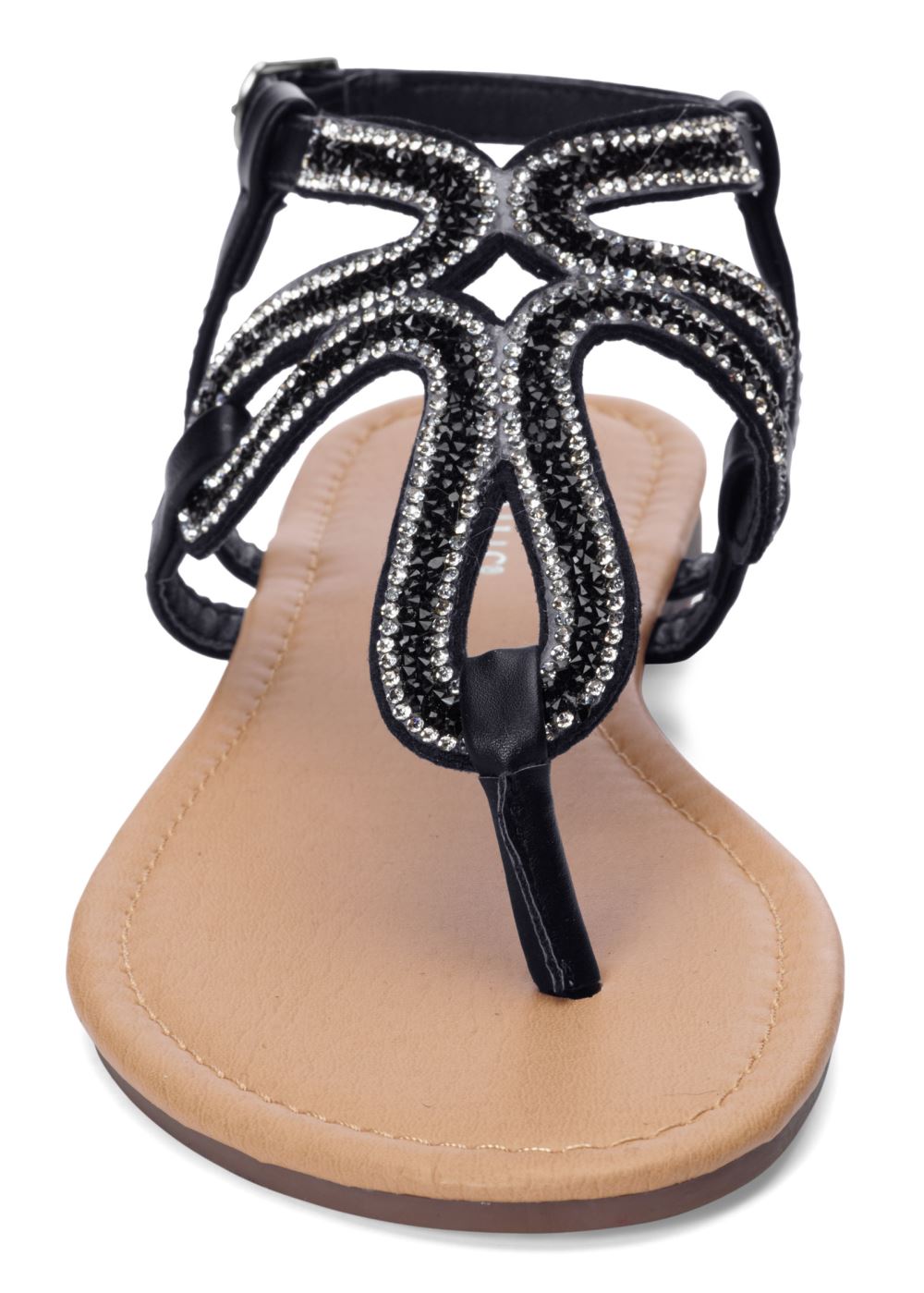 Venus Embellished Sandals in Black