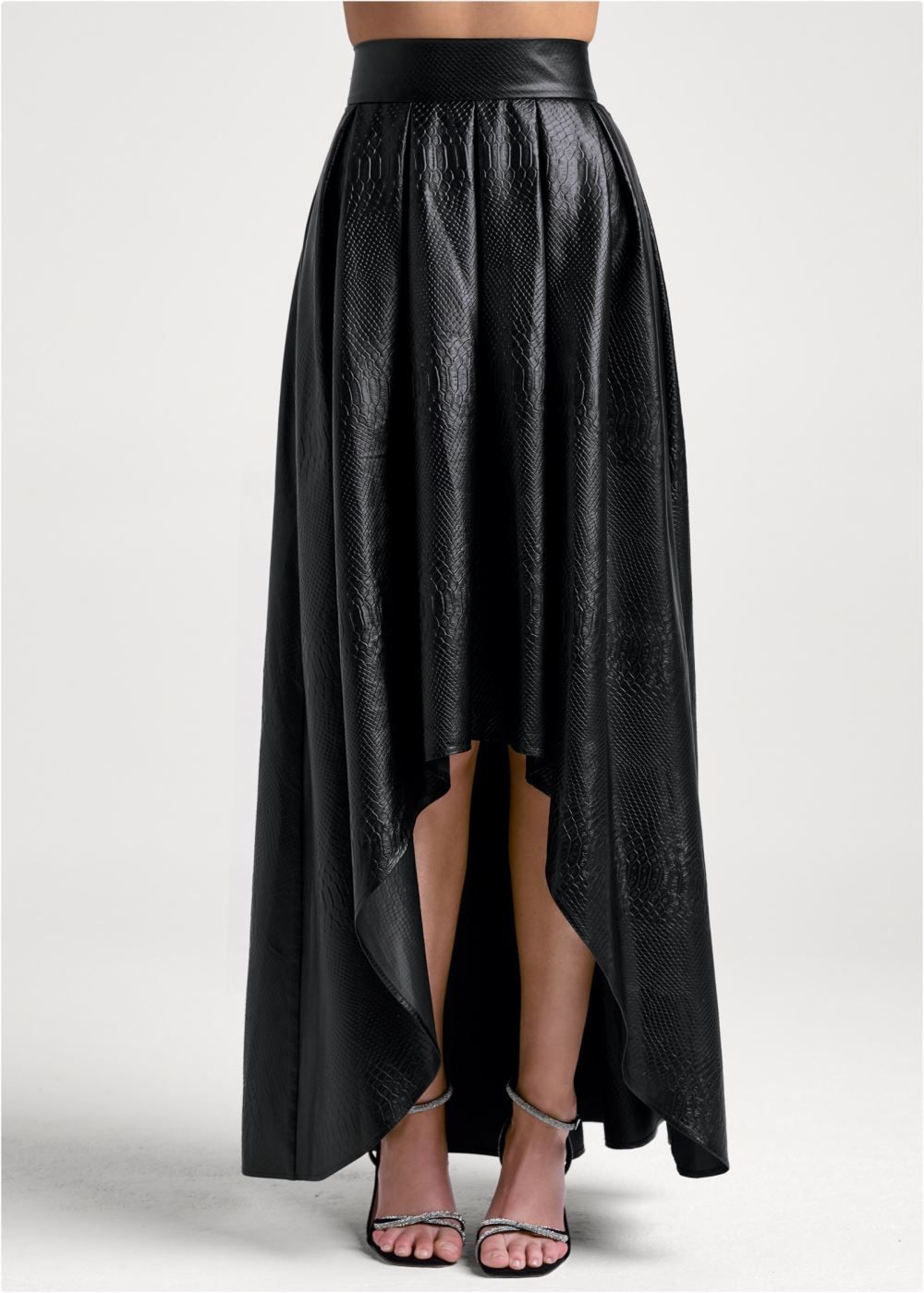 Venus Faux Leather Ballroom Skirt - Black