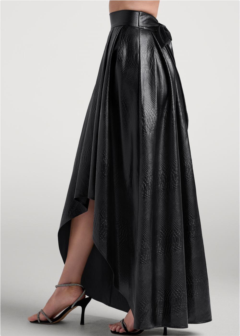 Venus Faux Leather Ballroom Skirt - Black