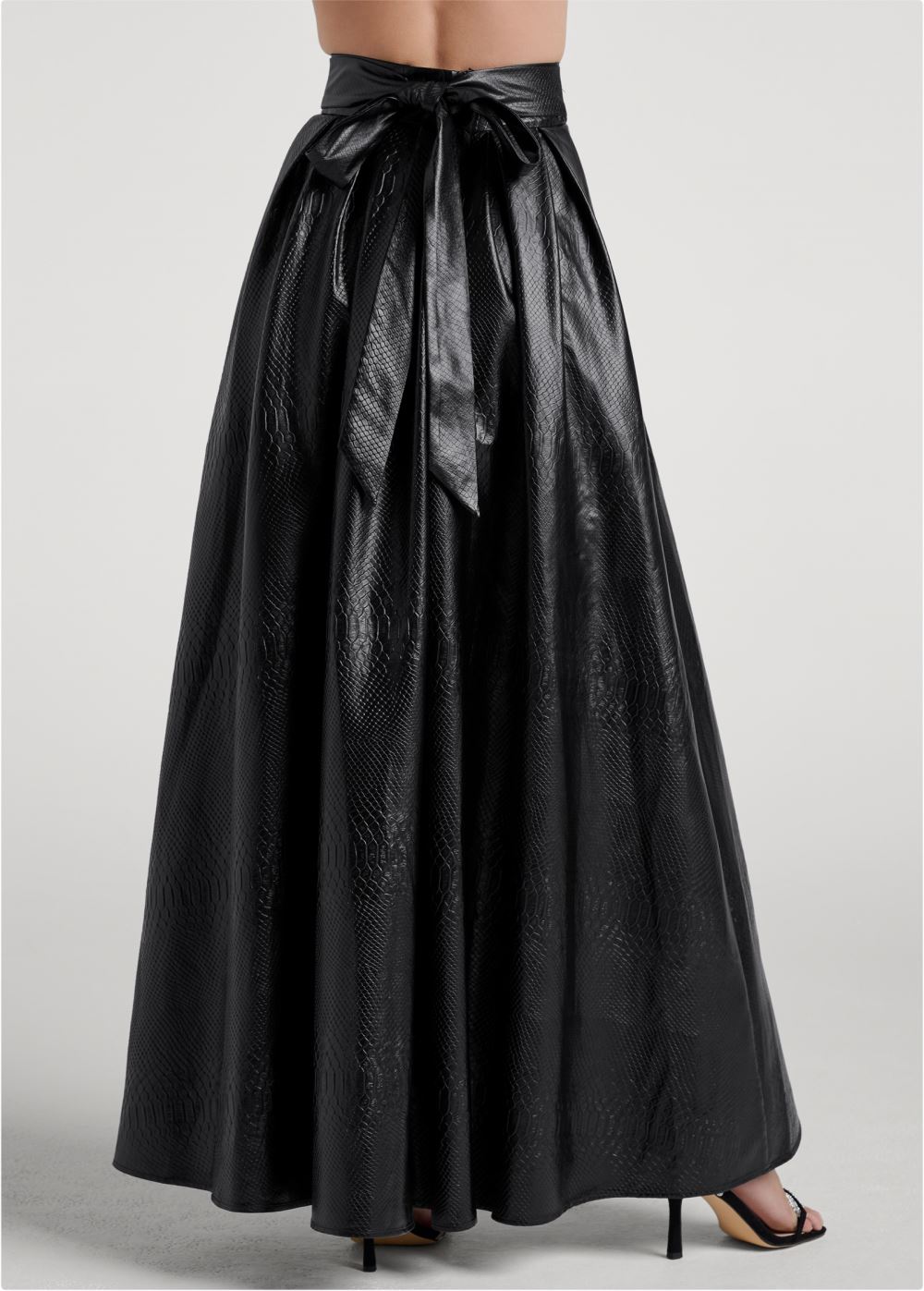 Venus Faux Leather Ballroom Skirt - Black