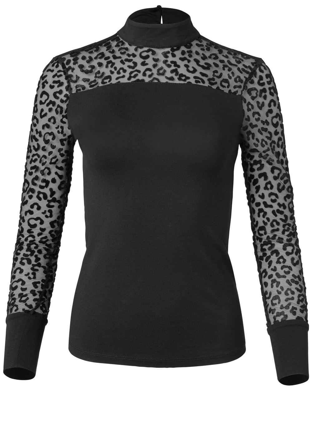Venus Mesh Detail Top in Black
