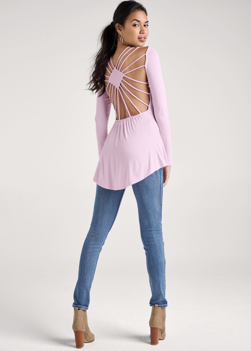 Venus Strappy Open Back Top in Lilac