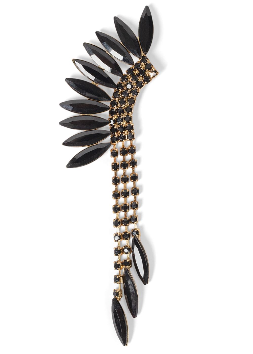Venus Drop Cuff Earrings in Black