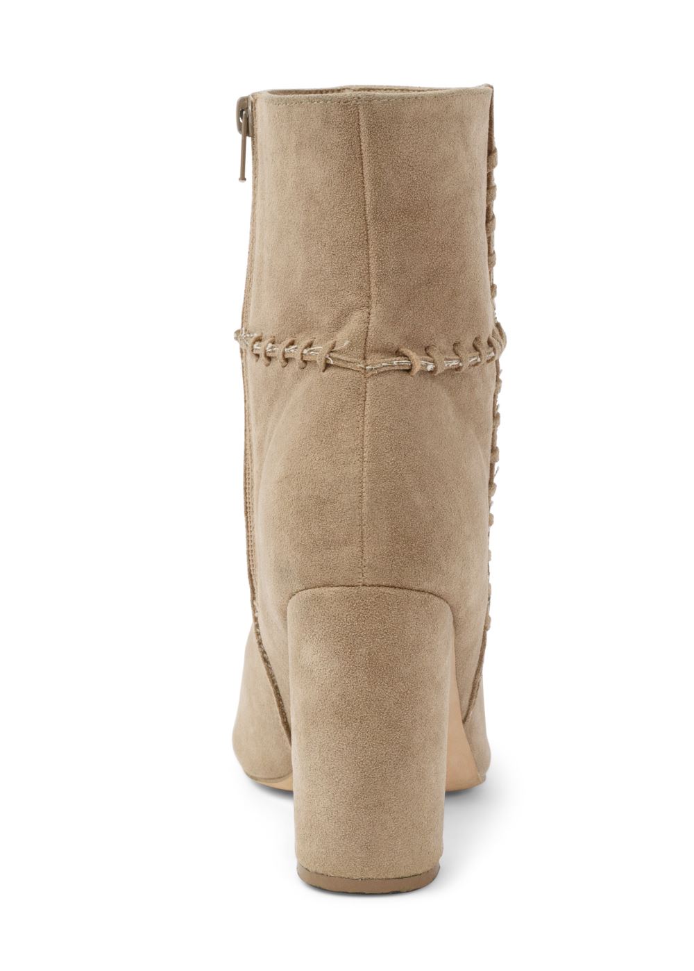 Venus Whipstitch Peep Toe Booties in Taupe