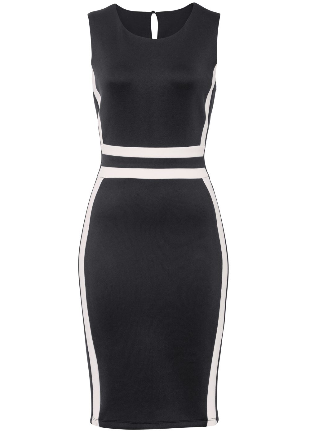 Venus Color Block Bodycon Dress - Black & White