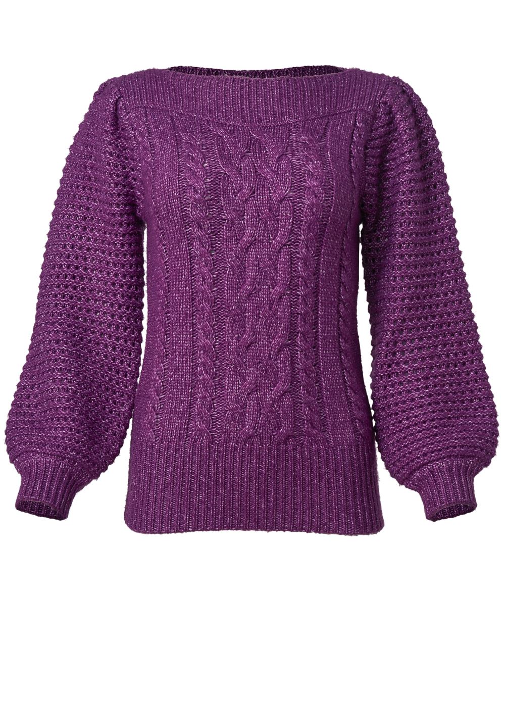 Venus VENUS | Cable Knit Sweater in Purple