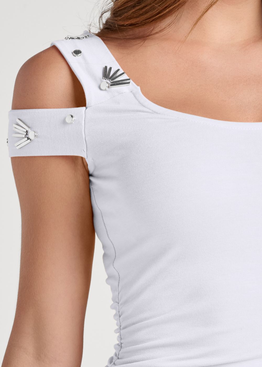 Venus Embellished Strappy Top in White