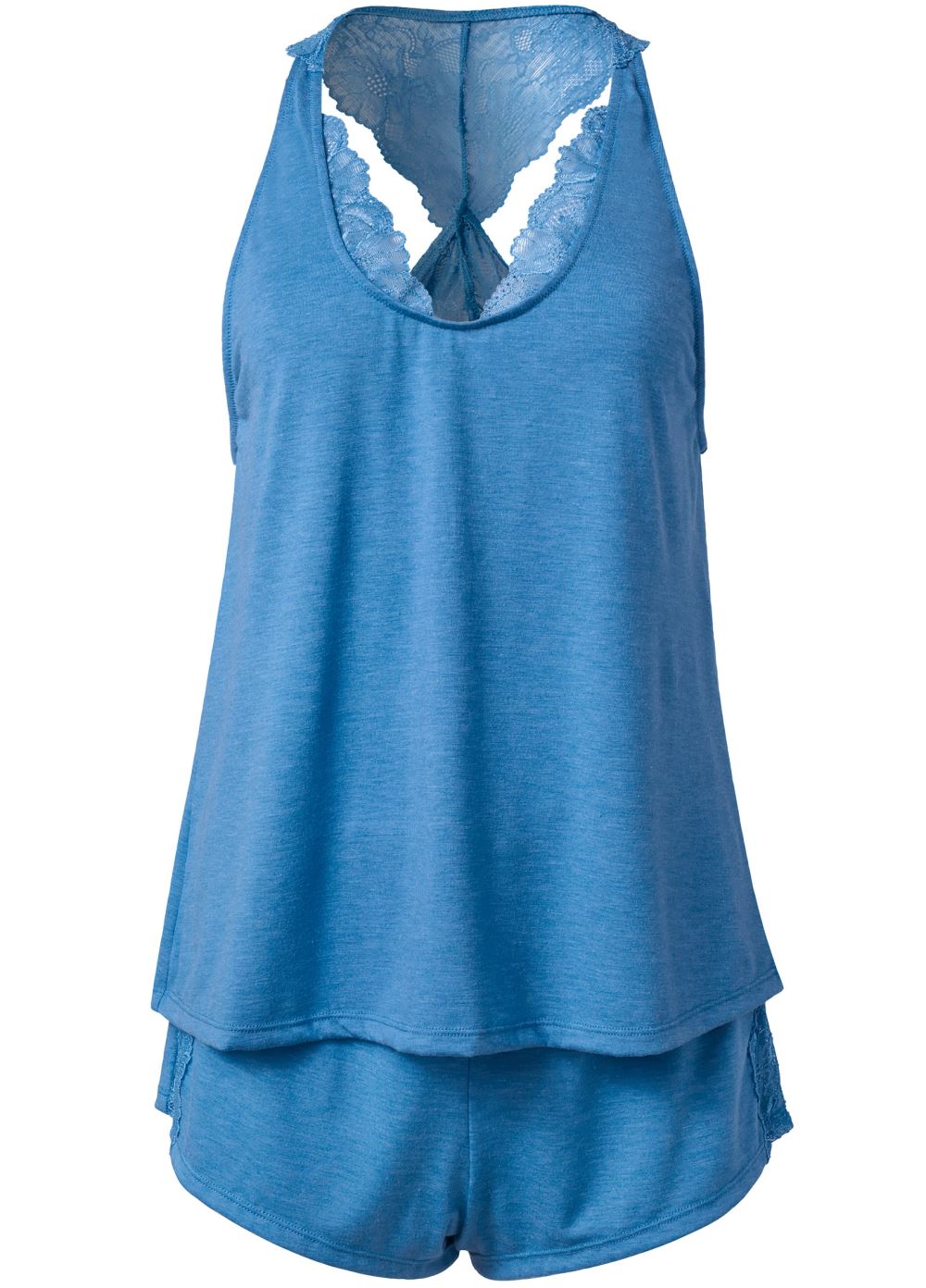 Venus Heathered Blue TANK AND SHORTS PAJAMA SET
