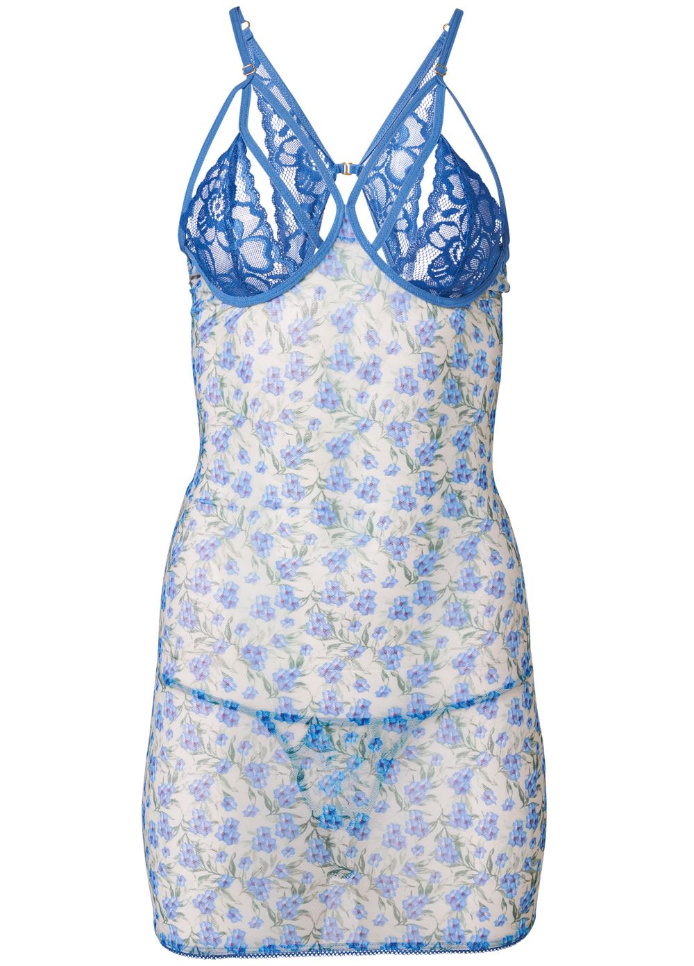 Venus Blue Multi FLORAL STRAPPY CHEMISE