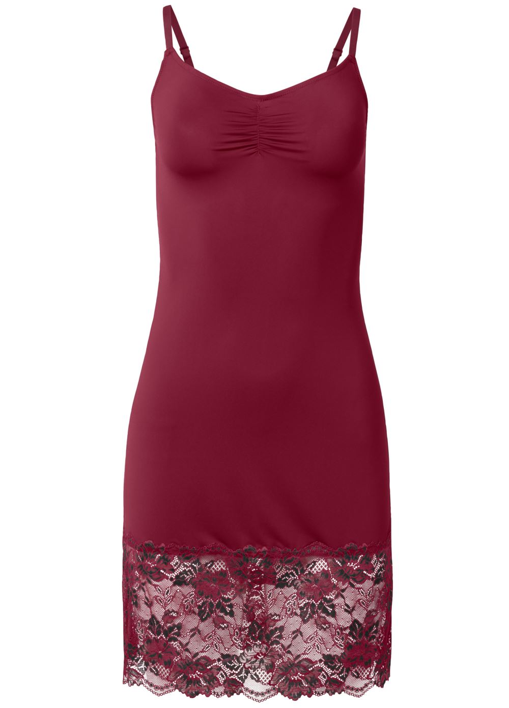 Venus Burgundy LACE TRIM CHEMISE