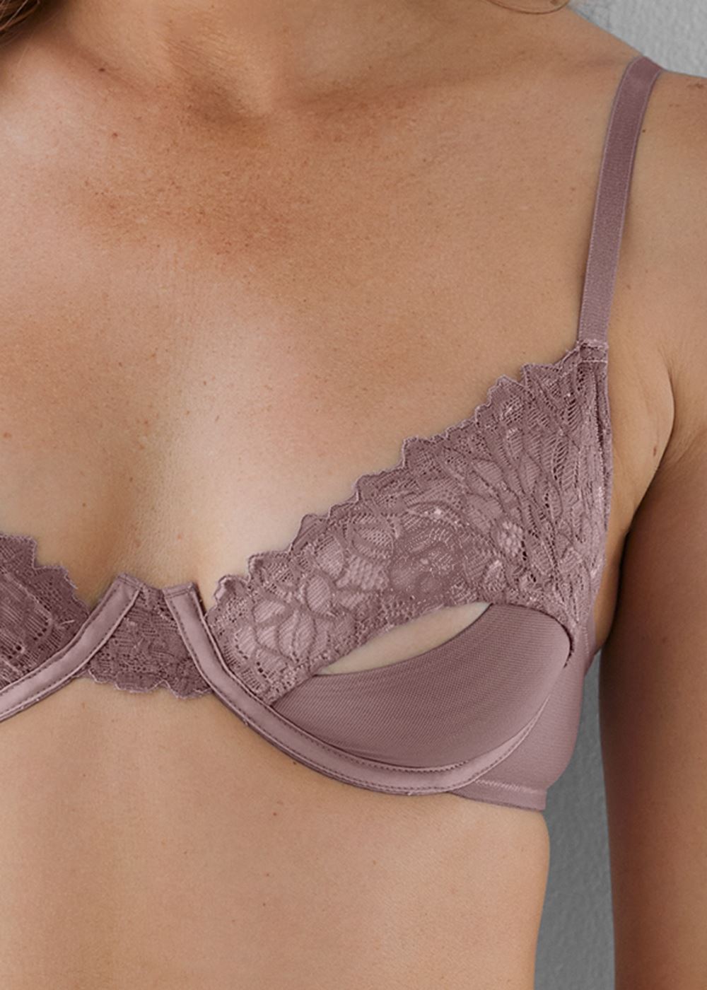Venus Evening Mauve DEMI CUP CUTOUT BRA SET