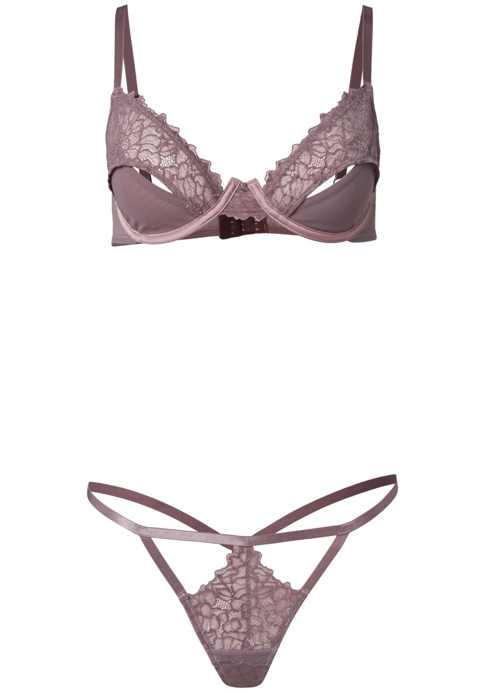 Venus Evening Mauve DEMI CUP CUTOUT BRA SET