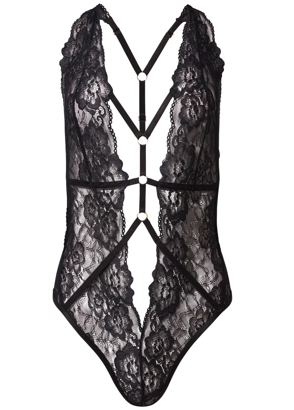 Venus Black STRAPPY PLUNGE TEDDY