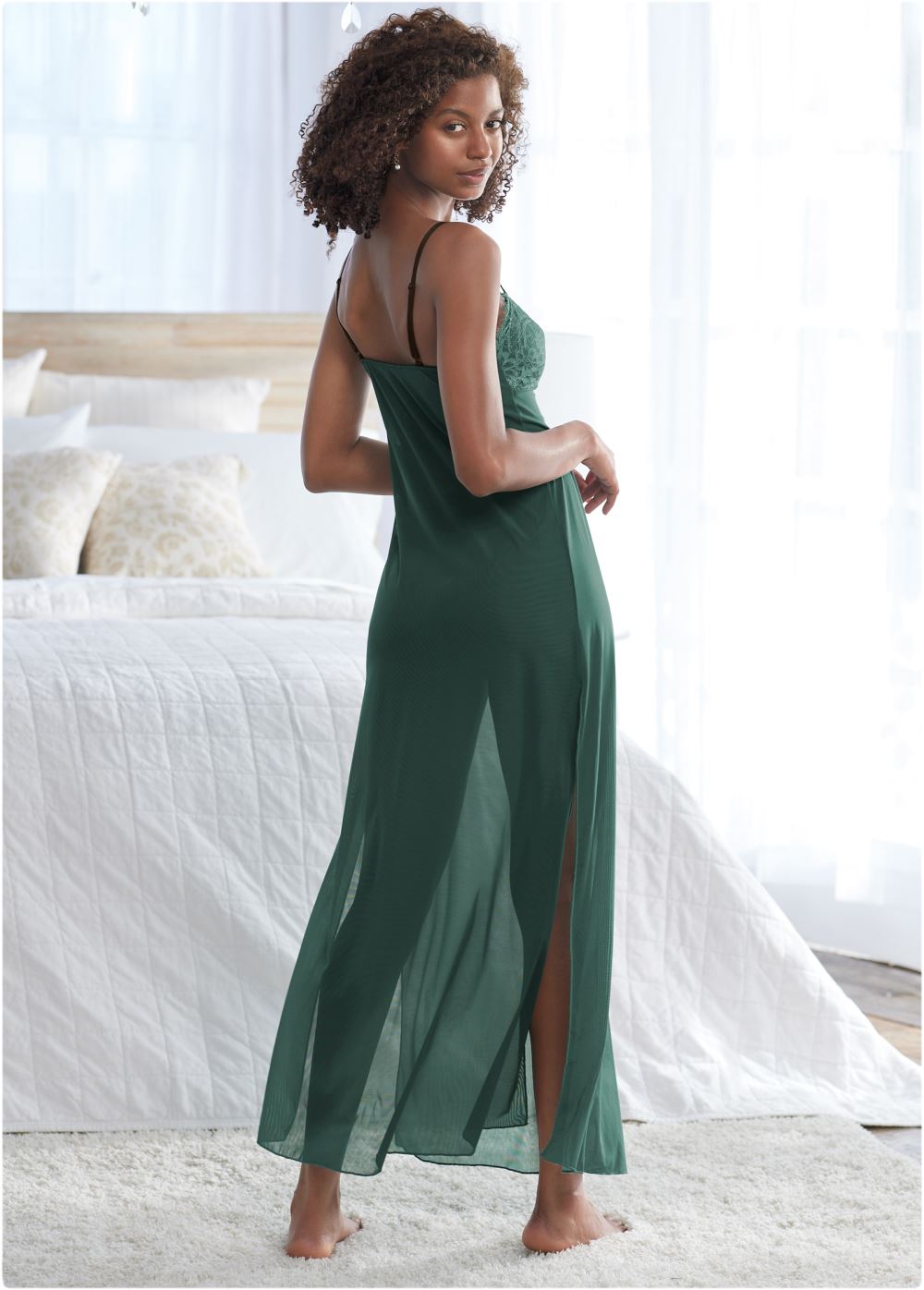 Venus Green LACE DETAIL SLIP