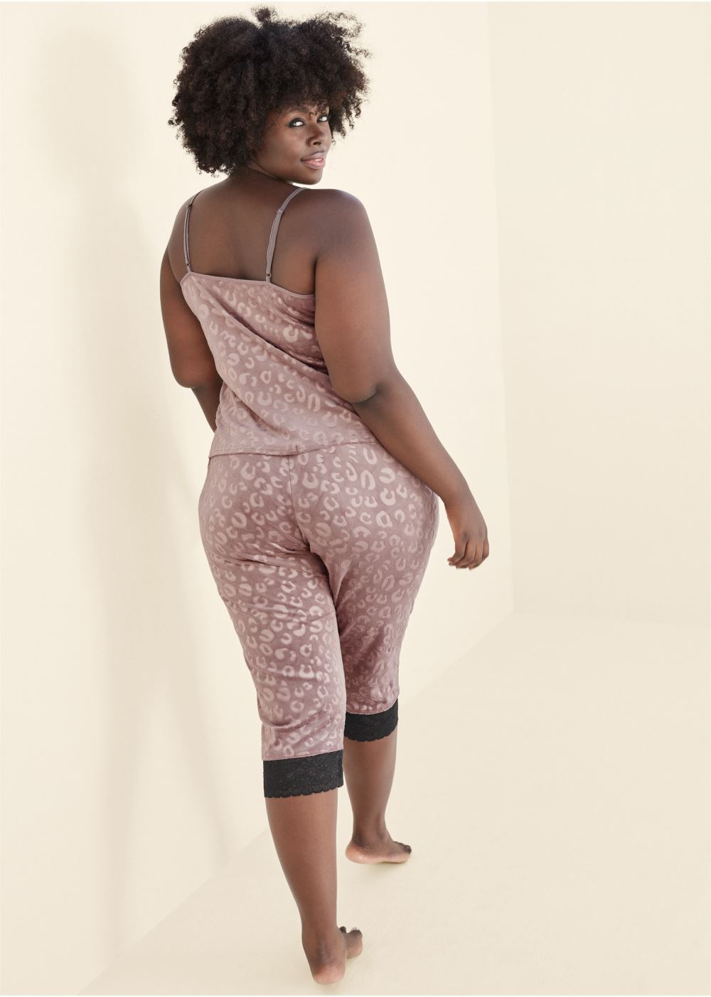 Venus Evening Mauve Multi LACE TRIM PAJAMA SET