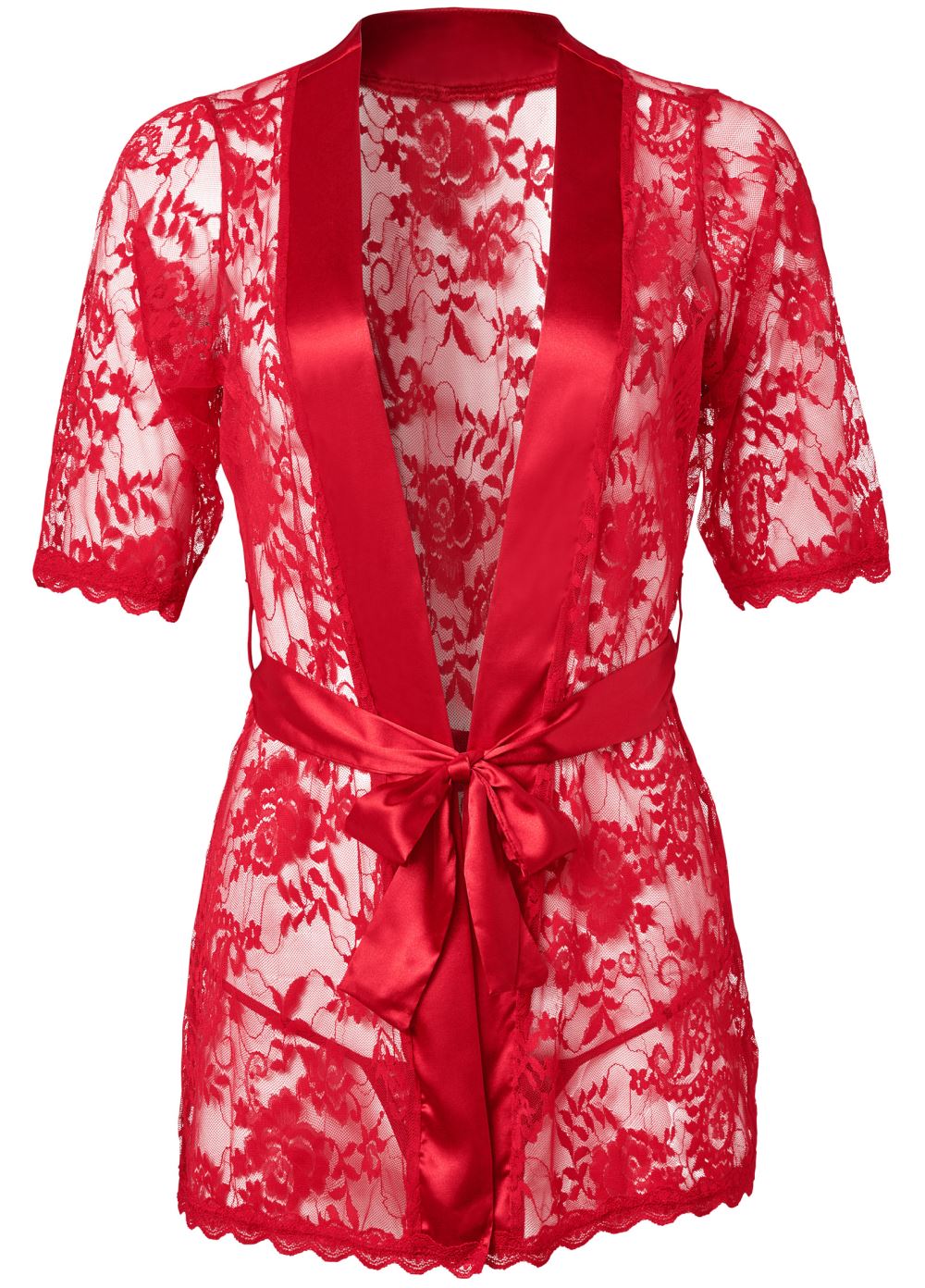 Venus Red LACE ROBE AND G-STRING SET